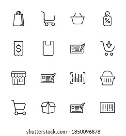 Simple set of sales icons in trendy line style. Modern vector symbols, isolated on a white background. Linear pictogram pack. Line icons collection for web apps and mobile concept.
