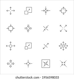 Simple Set of Scaling Related Vector Line Icons. Contains such Icons as Increase, Decrease, Resize and more.