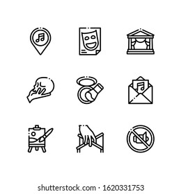 Simple Set of scenic arts Related Vector Line Icons