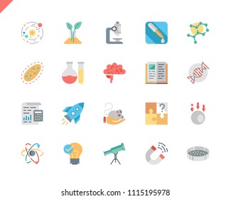 Simple Set Science Flat Icons for Website and Mobile Apps. Contains such Icons as Biology, Astronomy, Physics, Science Test, Laboratory, Physics. 48x48 Pixel Perfect. Vector illustration.