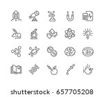 Simple Set of Science Related Vector Line Icons. 
Contains such Icons as Biology, Astronomy, Physics, Science Test, Lab and more.
Editable Stroke. 48x48 Pixel Perfect.