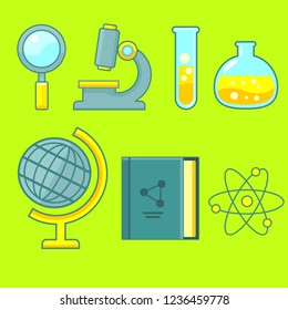simple set science vector icon