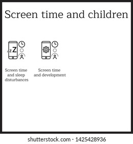 Simple set of Screen time and children icons