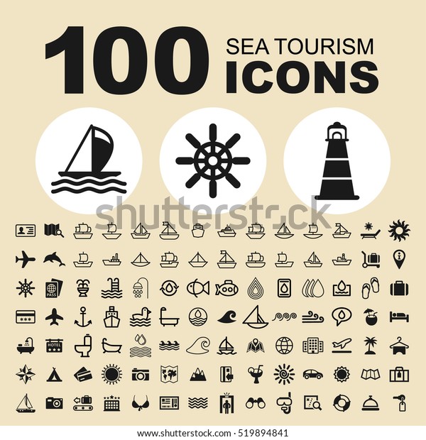 Simple Set Of Sea Tourism Related Vector Icons.\
Contains such Icons as Sea, Beach, Summer, Travel, Boat, Ship,\
Hotel, Service, Hotel, Plane, Suitcase, Tour, Holiday, Bag,\
Swimming and more.