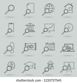 Simple Set of Search Related Vector Line Icons.