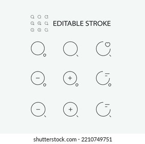 Simple Set of Search Related Vector Line Icons. Contains such Icons as Search and more. Editable Stroke. 72x72 Pixel Perfect.
