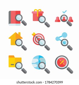 Simple Set Search Vector Color Icons. Color with Editable stroke