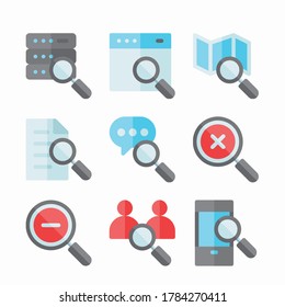 Simple Set Search Vector Color Icons. Color with Editable stroke