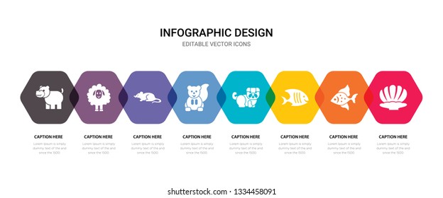 simple set of seashell, fish, fish, bulldog icons, contains such as icons squirrel, mouse, sheep, hippopotamus and more. 64x64 pixel perfect. editable vector set