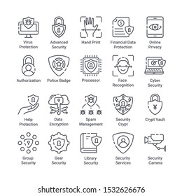 Simple Set of Security Related  Vector line icons. easy to edit