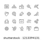 Simple Set of SEO Related Vector Line Icons. Contains such Icons as Increase Sales, Traffic Management, Social Networks and more. Editable Stroke. 48x48 Pixel Perfect.