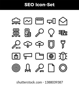 Simple Set of SEO Related Vector Logo Icons. Editable Stroke. Pixel Perfect.