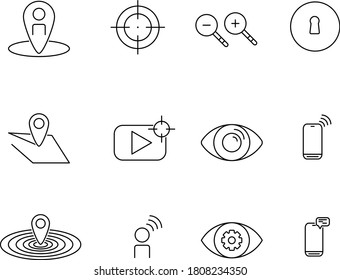 Simple Set of SEO Related Vector Line Icons. Contains such Icons as Target, Watch List, Website Stats and more. Editable Stroke