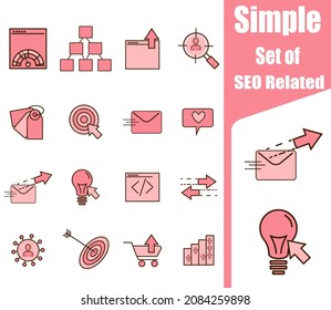  simple set of SEO related vector icons, consisting of icons such as increase sales, traffic management.