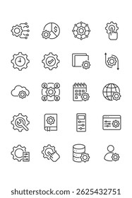 Simple set of settings icons Contains such Icons as control , management, Options