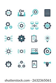 Simple set of settings icons Contains such Icons as control , management, Options