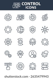 Simple set of settings icons, control , management, Options