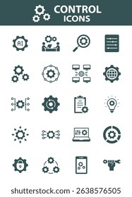 Simple set of settings icons, control , management, Options