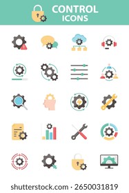Simple set of settings icons, control , management, Options