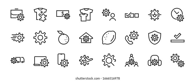  A simple set of settings and options related to Vector Line Icons. Contains icons such as set time, business, phone, and more. Editable Stroke.. 480x480.