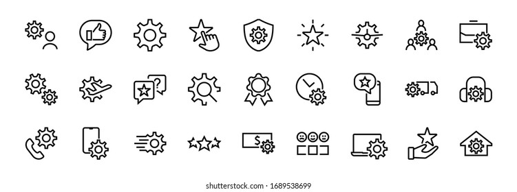  A simple set of settings and options related to Vector Line Icons. Contains icons such as set time, business, phone, and more. Editable Stroke.. 480x480.