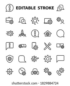 A simple set of settings and options related to Vector Line Icons. Contains icons such as set time, business, phone, and more. Editable Stroke.. 480x480.