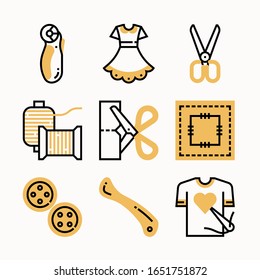 Vektorillustration mit einfachen Einstellungsfarben-Symbolen Pack