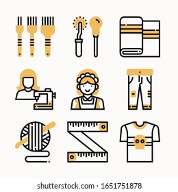 simple set Sewing Color icons Pack vector