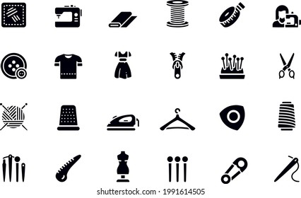 Simple Set of Sewing Related Vector Icons