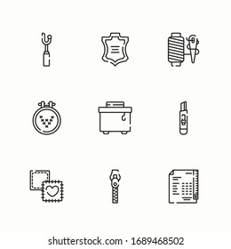 Simple Set Sewing Vector line Icons