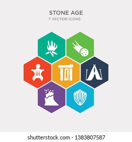 simple set of shellfish, volcano, tipi, stonehenge icons, contains such as icons skin, meteor, leaf and more. 64x64 pixel perfect. infographics vector