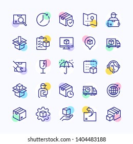 Simple Set of Shipping Related and Delivery Vector Line Icons