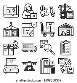 Simple Set of Shipping Related Vector Line Icons