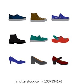 Simple set of shoes related flat icons