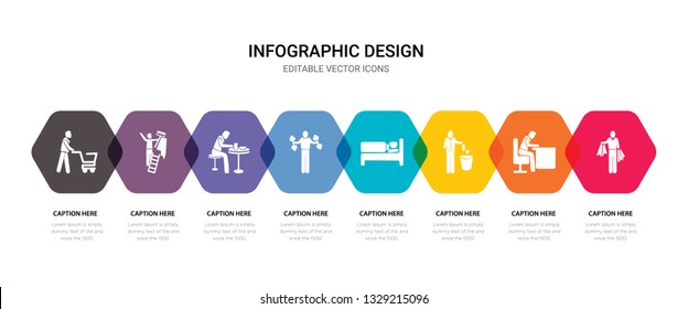 simple set of shopper man, man snoozing, throwing trash, man sleeping icons, contains such as icons man fitness, eating, painting wall, shopping and more. 64x64 pixel perfect. editable vector set