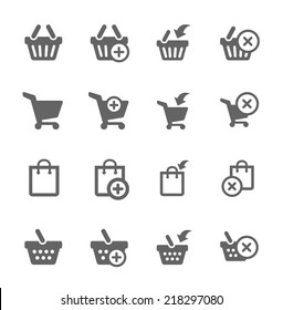 Simple Set of Shopping Bags Related Vector Icons for Your Design. 