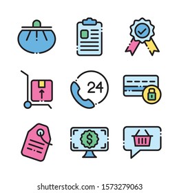 Simple set of shopping cart related vector icons.