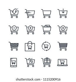 Simple Set of Shopping Cart Vector Line Icons