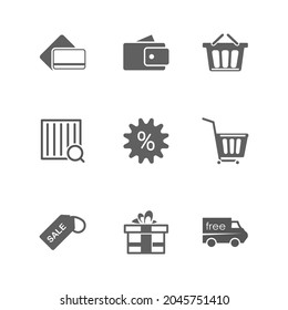 Simple Set of Shopping Related Vector Icons. Suitable for Business themed decorations