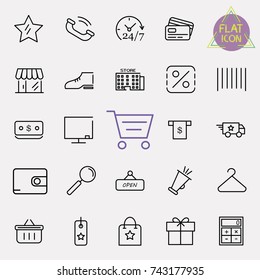 Simple Set of Shopping Related Vector Line Icons.
