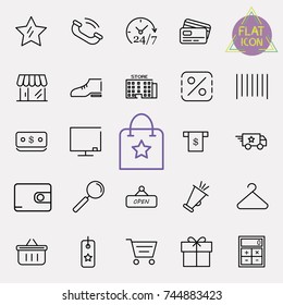 Simple Set of Shopping Related Vector Line Icons.