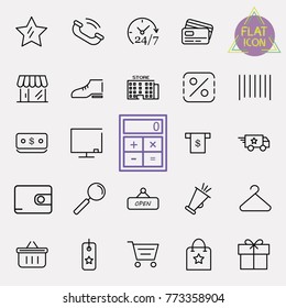 Simple Set of Shopping Related Vector Line Icons.