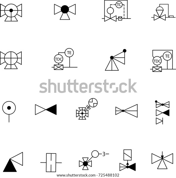 Simple Set Shutoff Control Valves Symbols Stock Vector (Royalty Free ...