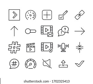 Simple set of sign icons in trendy line style. Modern vector symbols, isolated on a white background. Linear pictogram pack. Line icons collection for sign apps and mobile concept.