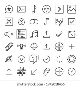Simple set of sign icons in trendy line style. Modern vector symbols, isolated on a white background. Linear pictogram pack. Line icons collection for sign apps and mobile concept.