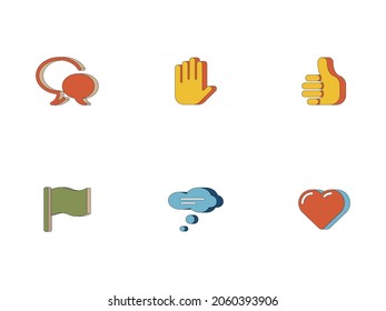 Simple Set of  signs Related Vector flat Icons. Contains such Icons as chat, like, stop and more. Editable Stroke.