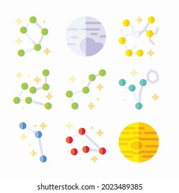 Simple Set Sky Map Vector Color Icons. Color with Editable stroke
