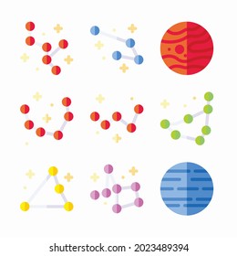 Simple Set Sky Map Vector Color Icons. Color with Editable stroke
