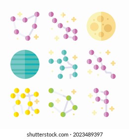 Simple Set Sky Map Vector Color Icons. Color with Editable stroke
