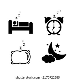 Simple Set of Sleep Related Vector Icons for Your Design.